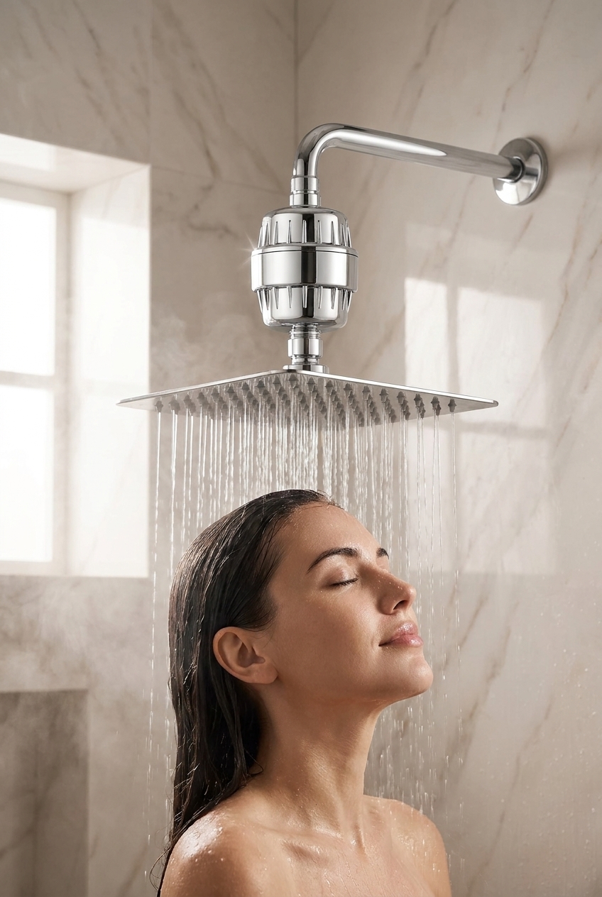 Softer hair after a filtered shower